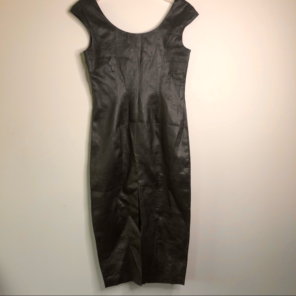 💥PRICE⬇️Vivienne Tam Deep Chocolate 100% Raw Silk Midi Dress - Picture 2 of 6